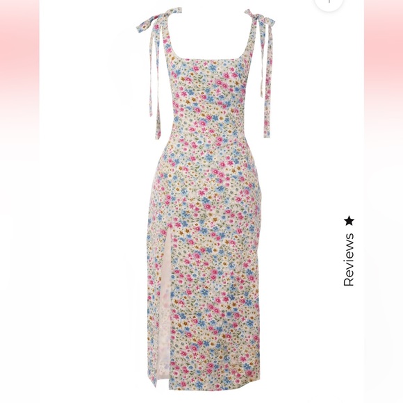 NWT Adeirlina VINES IN MY YARD Tie Strap Floral Midi Dress Size XL - Picture 5 of 13